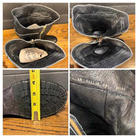 Liberty Black Women’s Black Leather Riding Boots Size 9.5 Handmade Mexico Zip - Picture 6 of 13